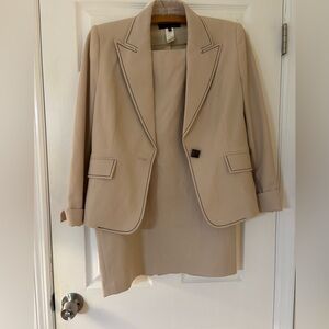 Les Copains Beige Blazer and Skirt Set